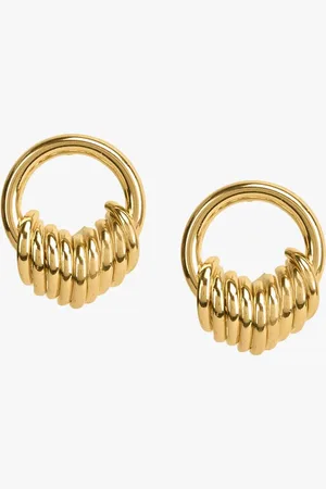 Kazo Gold Plated Contemporary Drop Earrings