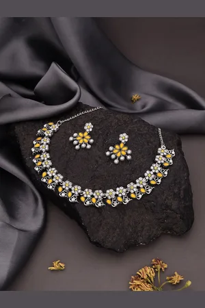 Anouk Silver-Plated Artificial Stones Studded Jewellery Set
