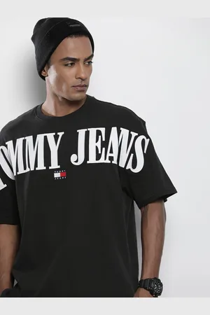 Tommy Hilfiger Men Brand Logo Applique Drop-Shoulder Sleeves Pure Cotton Oversized T-shirt