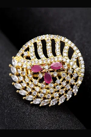 Anouk Gold Plated American Diamond Stone Studded Finger Ring