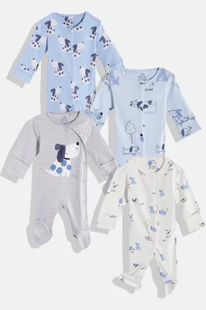 Next Infant Boys Pack Of 4 Pure Cotton Sleepsuits
