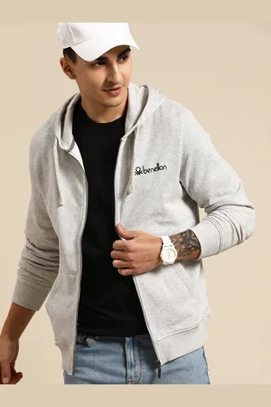 Benetton Pure Cotton Front Open Hooded Sweatshirt