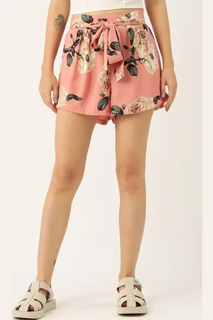Berrylush Women Floral Printed High-Rise Shorts