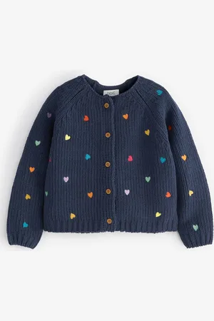 Next Girls Cable Knit Cardigan with Embroidered Detail
