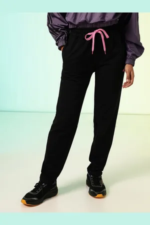 HRX Women Black Solid Track Pants