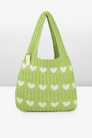 DressBerry Heart Crocheted Shopper Tote Bag