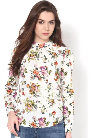 Harpa Women White Floral Printed Top