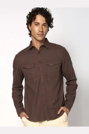 Blue Buddha Men Tailored Fit Spread Collar Solid Cotton Casual Shirt