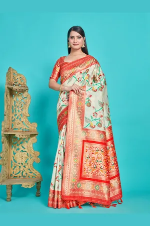 Mimosa Ethnic Motifs Woven Design Zari Kanjeevaram Saree