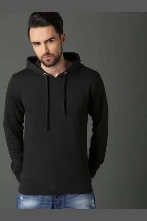 Roadster Men Black Solid Sweatshirt