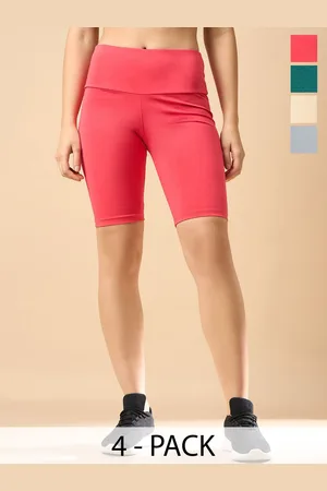 Color Capital Pack Of 4 Women Antimicrobial Above Knee Gym Tights