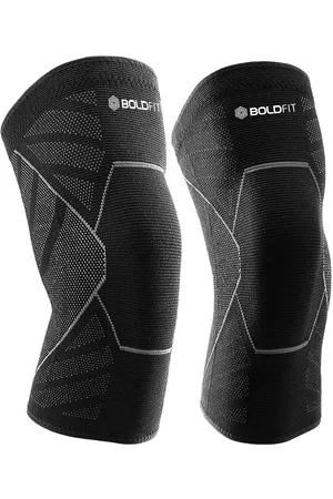 BOLDFIT Knee Sleeve Regular Grey Black ExLarge