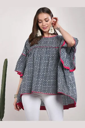 Sangria Women Navy Blue Printed Top