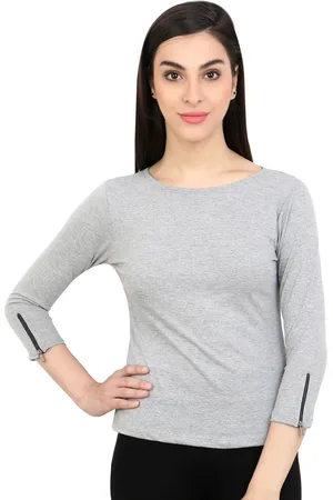 Cation Women Grey Solid Top