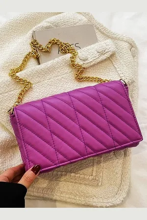 Diva Dale Metal Chain Quilted Structured Sling Bag