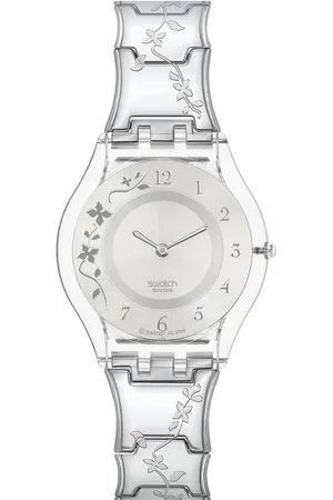 Swatch Unisex Embellished Dial & Stainless Steel Bracelet Style Straps Analogue Watch SS08K100G