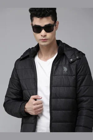 Ralph Lauren Men Black Brand Logo Printed Quilted Jacket