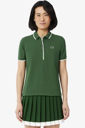 Lacoste Women Solid Polo Collar T-shirt