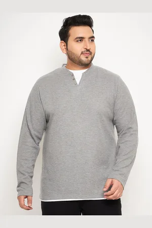 Club York Plus Size Henley Neck Cotton T-Shirt