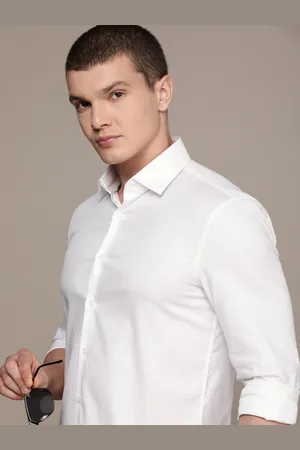 Calvin Klein Full Sleeves Slim Fit Textured Self Design Casual Shirt