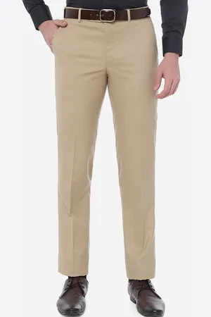 Greenfibre Men Solid Slim Fit Formal Trousers
