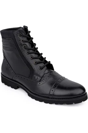 LA BOTTE Men Leather Mid Top Round Toe Boots
