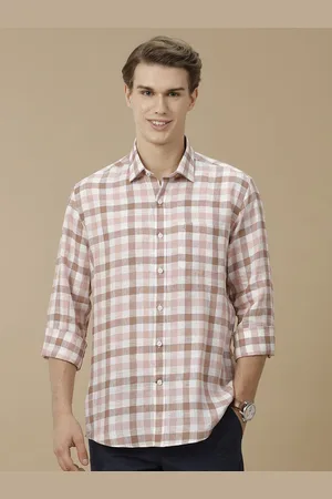 Linen Club Men Contemporary Slim Fit Opaque Checked Casual Shirt