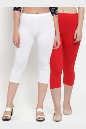 GRACIT Women White & Red Set of 2 Capris