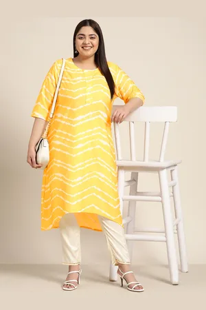 Sztori Women Plus Size Leheriya A-Line Kurta