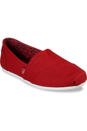 Skechers Women Red Textured Slip-On Sneakers