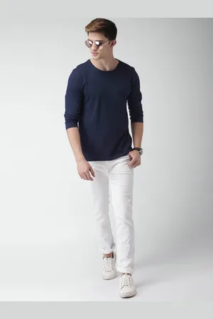 Mast & Harbour Mast Harbour Men Navy Solid Round Neck Pure Cotton T-shirt