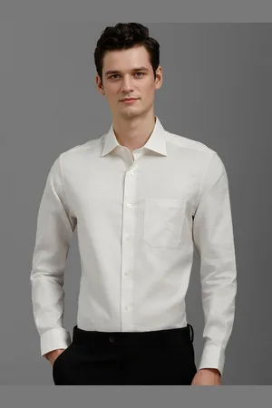 Louis Philippe Men Classic Fit Spread Collar Grid Tattersall Checked Cotton Formal Shirt