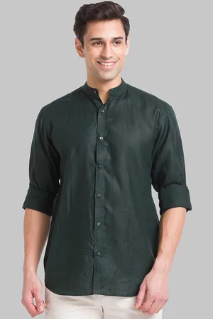 Park Avenue Mandarin Collar Pure Linen Casual Shirt