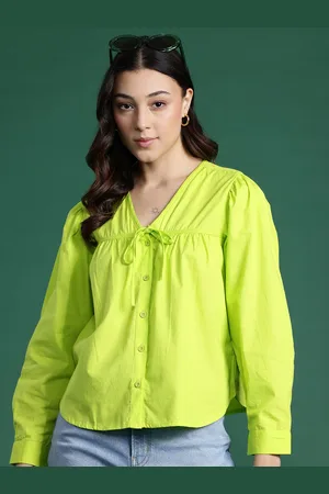 DressBerry Tie-Up Detail Cotton Shirt Style Top
