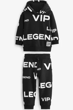 Next Infant Boys Typography Print Pure Cotton Hooded Sweatshirt With Joggers
