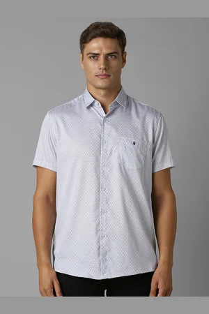 Louis Philippe Men Spread Collar Micro Ditsy Printed Cotton Slim Fit Casual Shirt