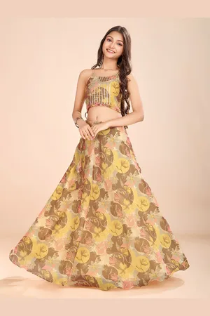 Tasarika Girls Printed Ready to Wear Lehenga & Blouse With Dupatta