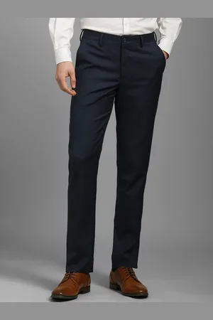 Louis Philippe Men Checked Slim Fit Trousers