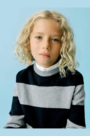 MANGO Boys Horizontally Striped Knitted Pullover