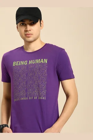 Being Human Men Brand Logo Printed Pure Cotton T-shirt
