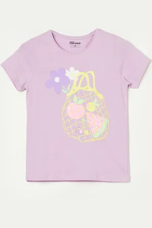 Lifestyle Girls Conversational Printed Round Neck T-shirt