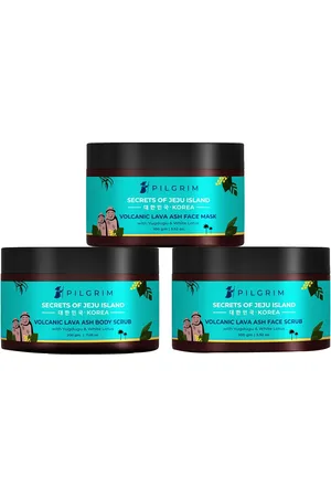 Pilgrim Set of Secrets of Jeju Island Volcanic Lava Ash Face Mask-Face Scrub & Body Scrub