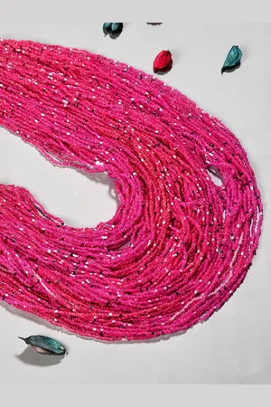 Bamboo Tree Jewels Pink & Blue Handcrafted Long Beaded Necklace
