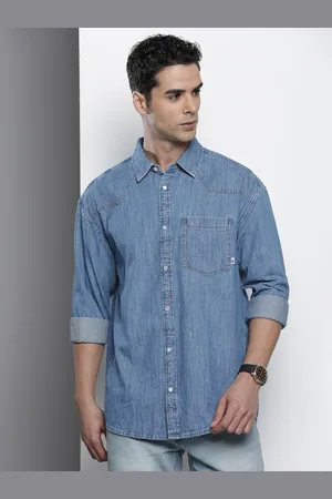 Tommy Hilfiger Relaxed Fit Pure Cotton Denim Opaque Casual Shirt