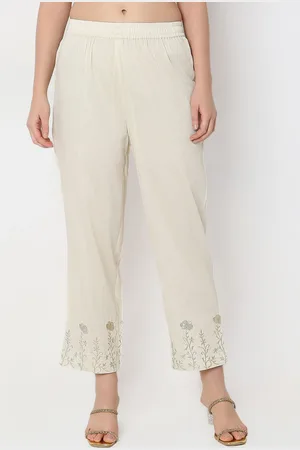 Ethnicity Women Embroidered Straight Fit Parallel Trousers