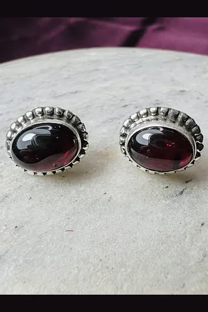 ARTE Women 92.5 Sterling Silver Stone-Studded Stud Earrings