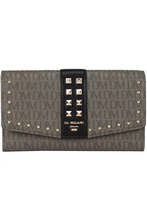 Da Milano Women Typography Printed Leather Envelope Wallet