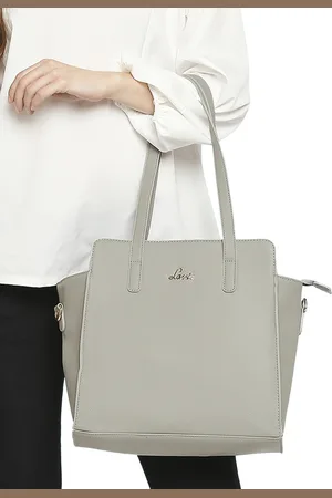 LAVIE Nanjing Grey Textured Swagger Shoulder Bag