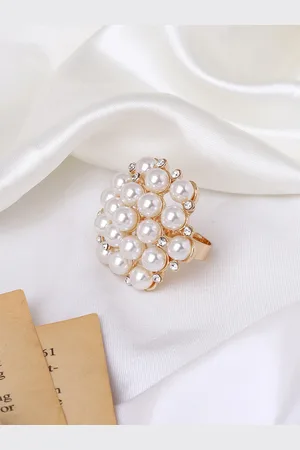 Joker & Witch Gold-Plated Pearls-Beaded Ring