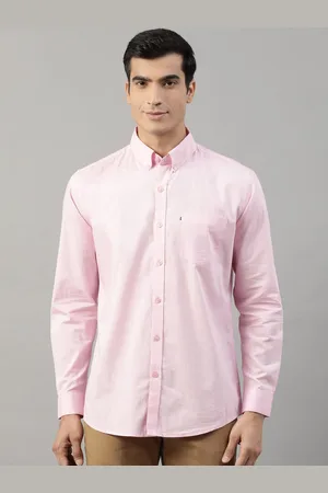 HARSAM Men Pink Regular Fit Solid Formal Shirt